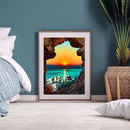 DIY Kit 5D Diamond Painting Sunset by The Sea Full Round Drill Drawing Ornaments