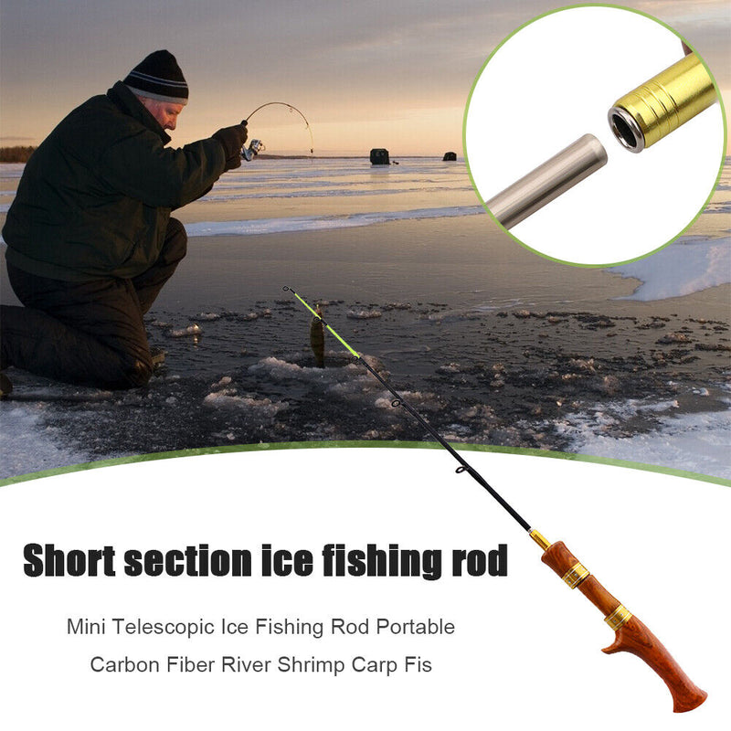 Ice Fishing Rod River Shrimp Winter Carp Fishing Pole (Straight Handle) Newly