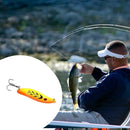 5pcs 13g Spoon 3 Hooks Fishing Lure Sequins Paillette Hook(Yellow+Green)