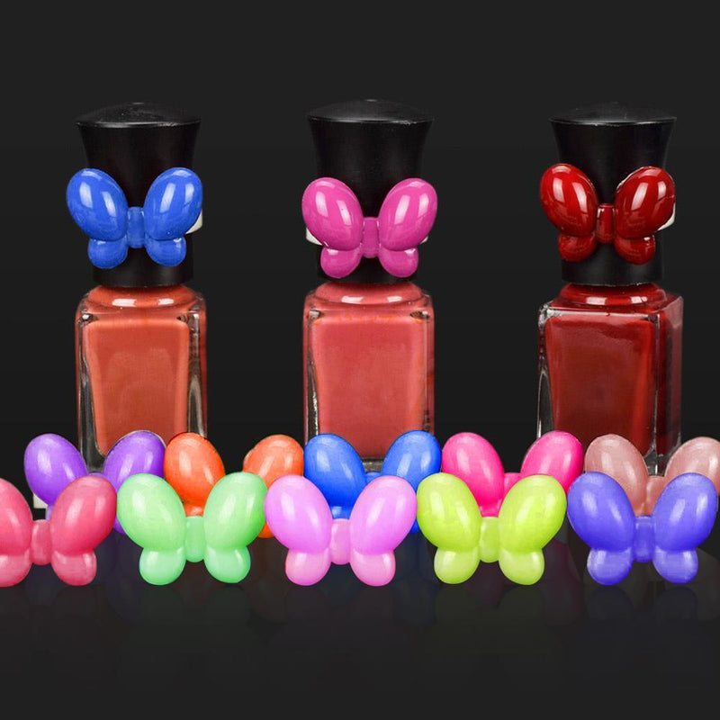 50pcs/set Butterfly Nail Polish Display False Nails Ring Tool (Transparent)