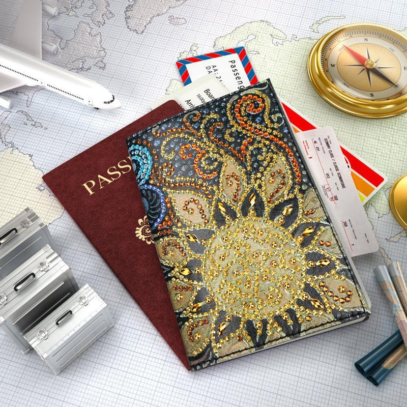 DIY Special Shaped Diamond Painting Leather Passport Protection Cover Gift Newly