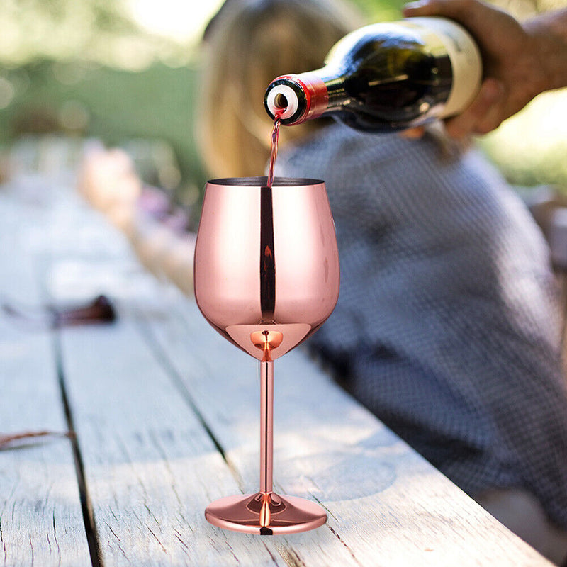 500ml Metal Red Wine Glass Stainless Steel Cocktail Juice Drink Cup Party Goblet