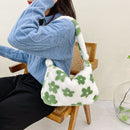 Women Soft Warm Plush Fluffy Underarm Bags Retro Evening Handbags