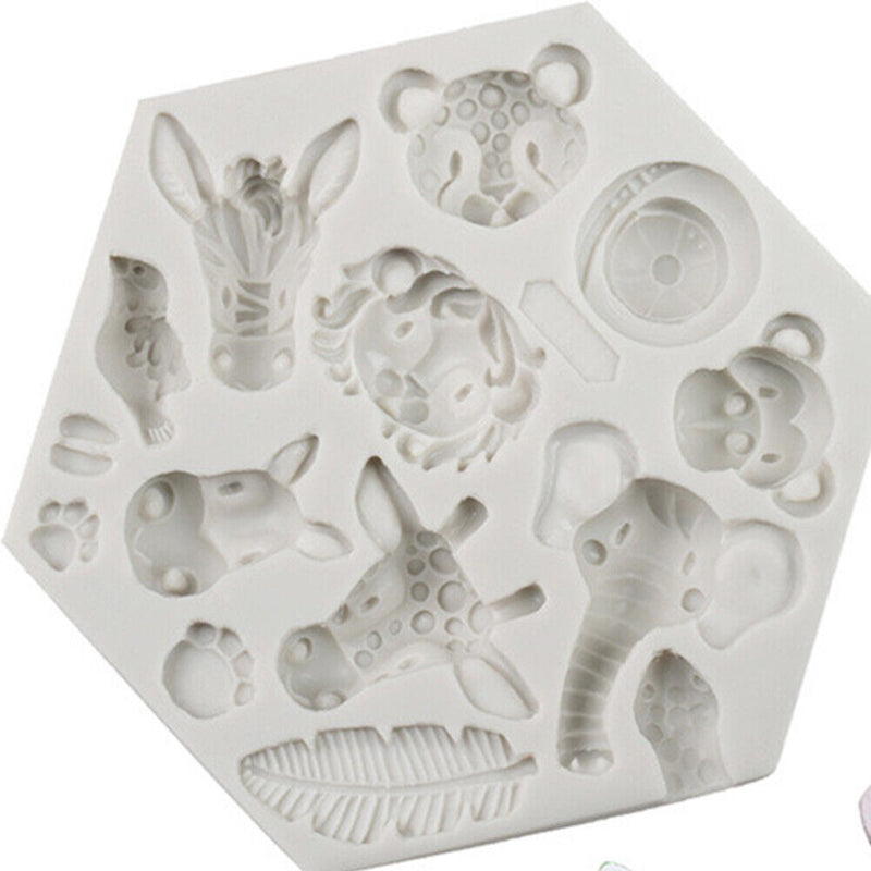 DIY Silicone Chocolate Mold Rabbit Giraffe Animal Fondant Cake Decorating Tools