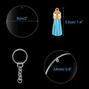 90PCS DIY Discs Set Blanks Key Ring Tassel Acrylic Keychain Pendant