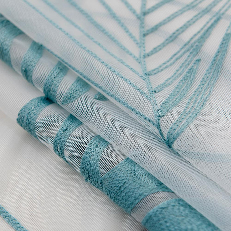 2pcs Palm Leaf Windows Tulle Curtains Living Room  Screen Drapes (Green)