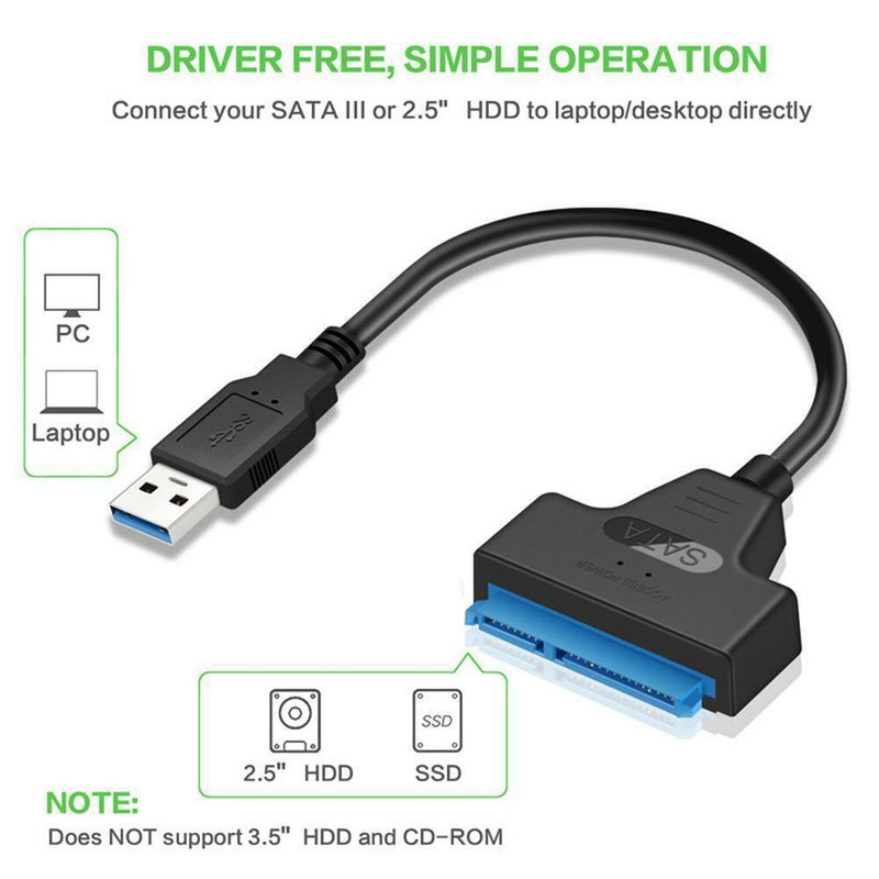 USB3.0TB SATA Adapter Converter Cable 2.5in External SSD HDD Hard Disk Drive