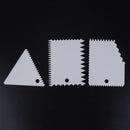 3pcs/Set Cake Icing Scraper Wave Serrated Scraper Baking Tool(White)