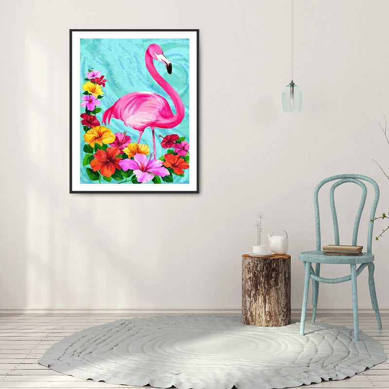 Diamond Painting Flamingo Full Round Drill Picture of Rhinestone DIY Drawing