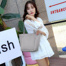 4pcs/set Shoulder Handbags Leather Women Crossbody Clutch Card Bags (Grey)