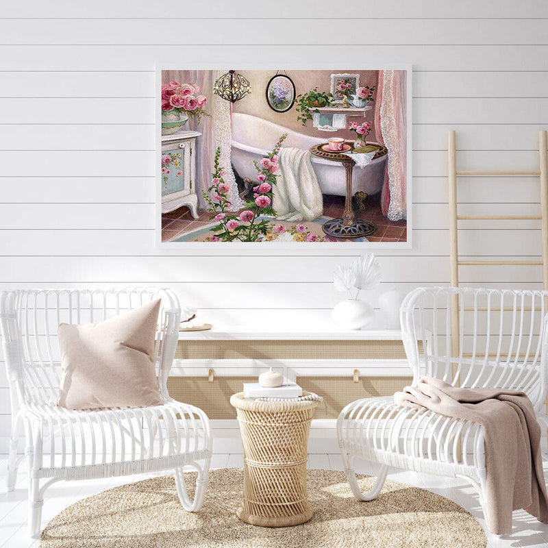 Bathtub Abstract 5D DIY Full Diamond Square Rhinestone for Room Decoration