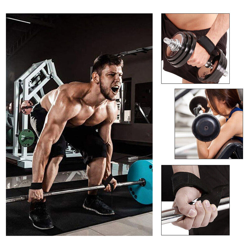 2pcs Weightlifting Wrist Wraps Grip Strap Gloves Fitness Barbells Power Belts