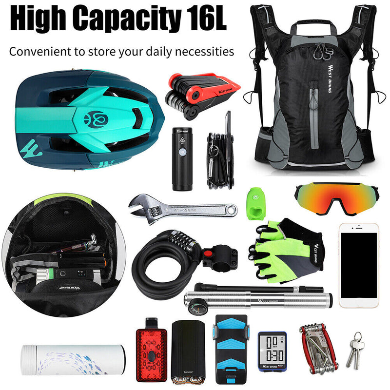 Cycling Backpack Men Women Bicycle Hiking Camping Travel Bagpack (Grey) Newly