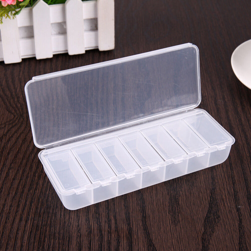 Large Travel Pill Cases Portable 7-Day Medicine Box Tablet Container(Clear)