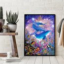 Undersea Dolphin Full Round Drill Rhinestone Picture Home Decoration 12x16 inch