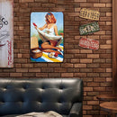 Sexy Lady Poster Metal Plate Tin Sign Plaque for Bar Pub Club Cafe Wall (E)