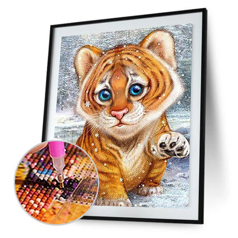 Little Tiger 5D Diamond Painting Embroidery DIY Cross Stitch Home Decor