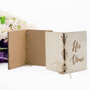 Her & His Vows Wedding Decoration Wood Photography Props Marriage Vows Booklets