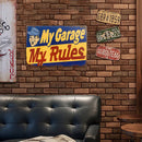 My Rules Sheet Metal Drawing Metal Painting Tin Wall Home Poster Bedroom Sign