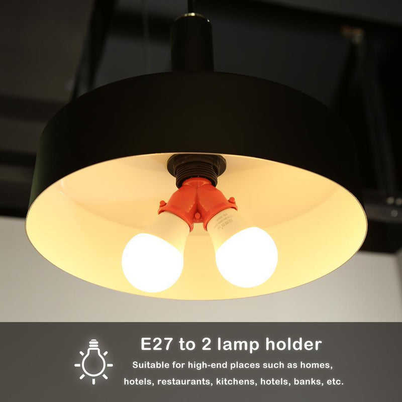 10pcs E27 to 2E27 Lamp Holder Converter Adapter Bulb Base(Pink)