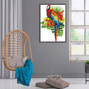14CT Partial Cross Stitch Flower Parrot Counted DIY Embroidery Home Decoratio