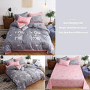 4pcs Cotton Simple Printing Duvet Quilt Cover Bed Sheet Pillowcase Set Beddin