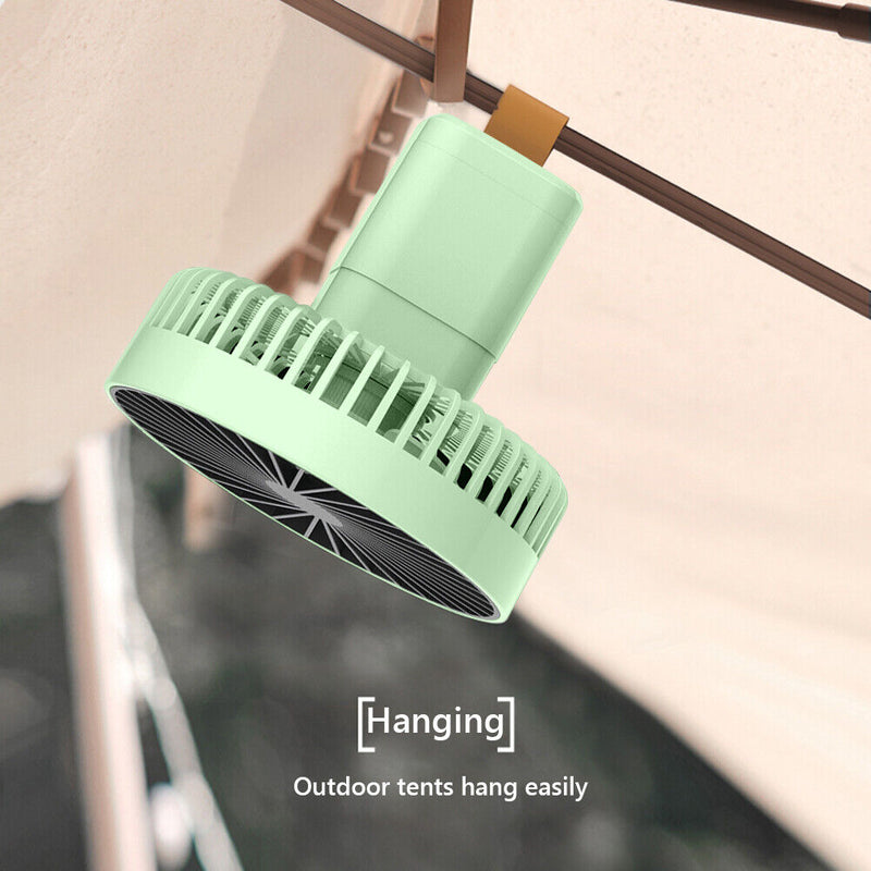 Multifunctional Mini Fan with Tripod Light Desktop for Outdoor Camping Ceiling