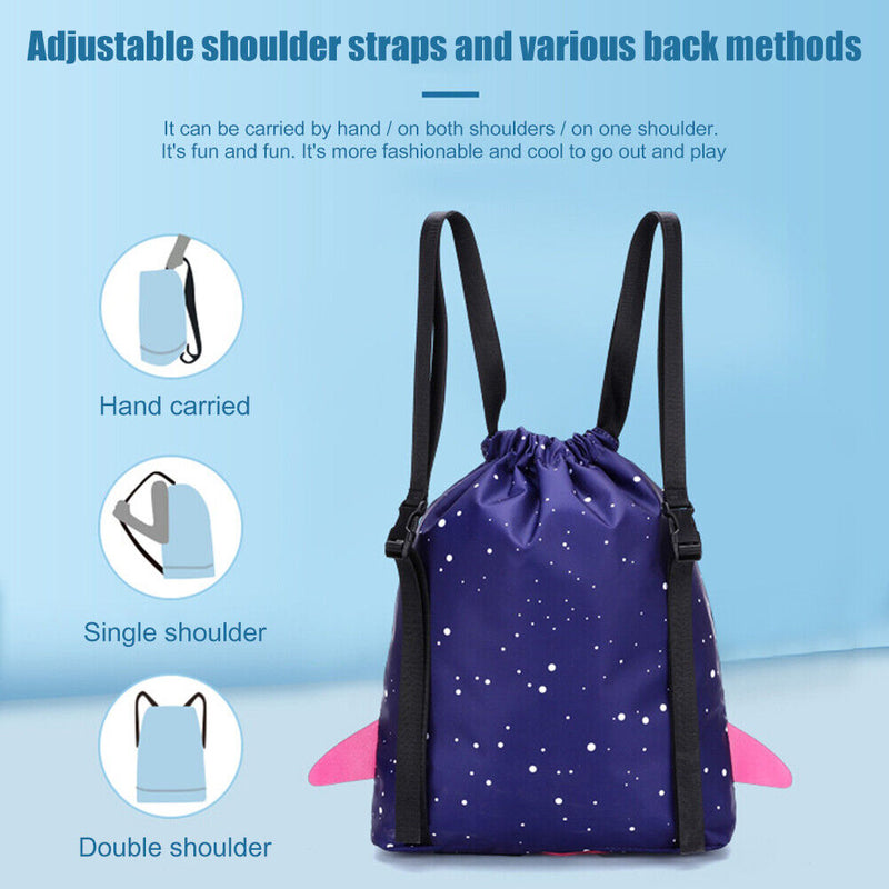 Waterproof Swimming Backpack Kid Outdoor Pool Beach Dry Wet Bag (Navy Blue)