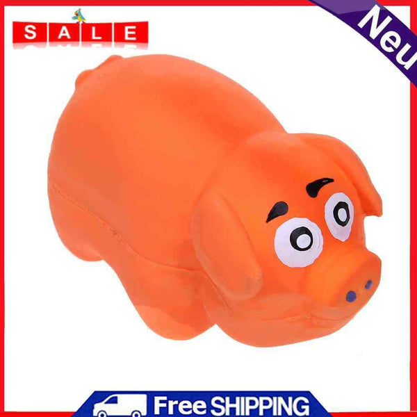 Good Anti-Squeeze Bite Resistant Latex Pig Shape Favorite Dog Molars Clean