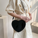 Fashion Women Zipper Small Purse PU Leather Love Heart Crossbody Shoulder Bag