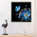 11CT Embroidery Blue Flowers Pattern Cotton Thread Stamped DIY Cross Stitch K