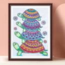 Partial Special Diamond Painting DIY Kit 4 Green Turtles Rhinestone Picture