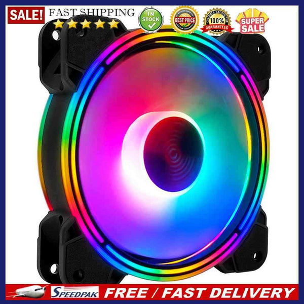 COOLMOON 12cm Quiet Cooling Fan PC Case Large 4 Pin LED Heatsink for Desktop