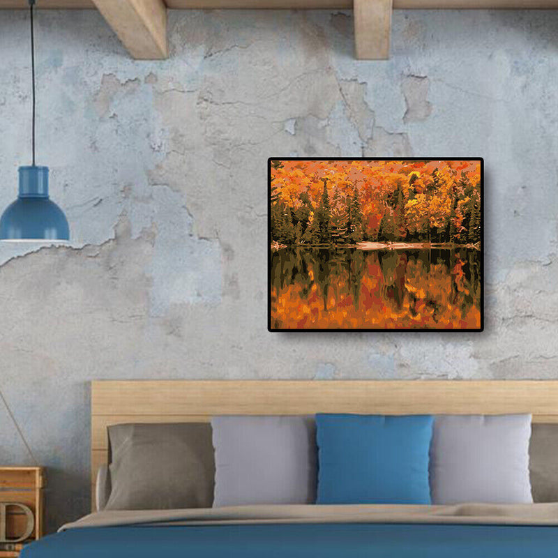 DIY Digital Oil Painting By Numbers Autumn Woods Modern Home Decoration 40x50cm