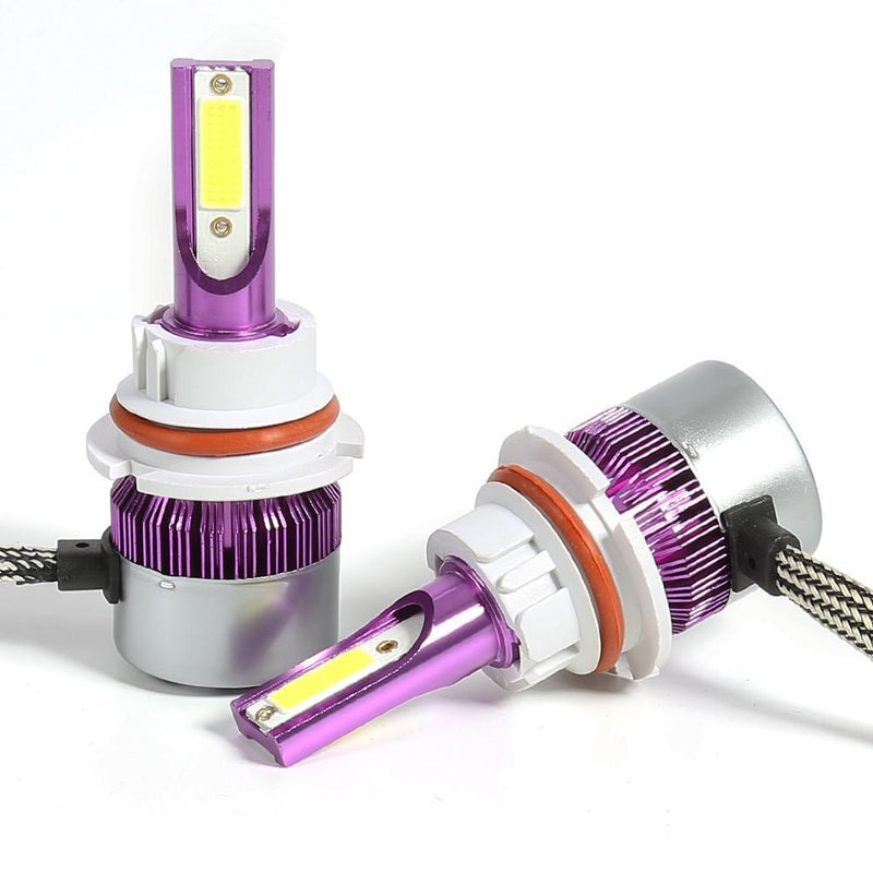 1 Pair COB LED Car Headlight Bulbs 72W 6500K Auto Headlamp Fog Light IP67 Purple