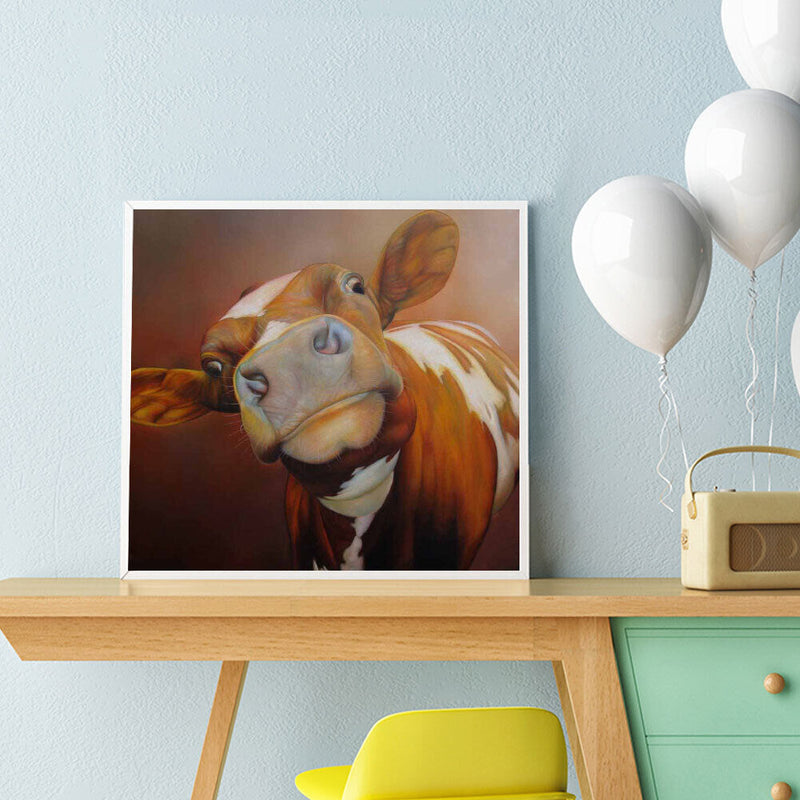 Cute Animal Oil Paint By Numbers Kit DIY Drawing Picture for Adults Home Deco