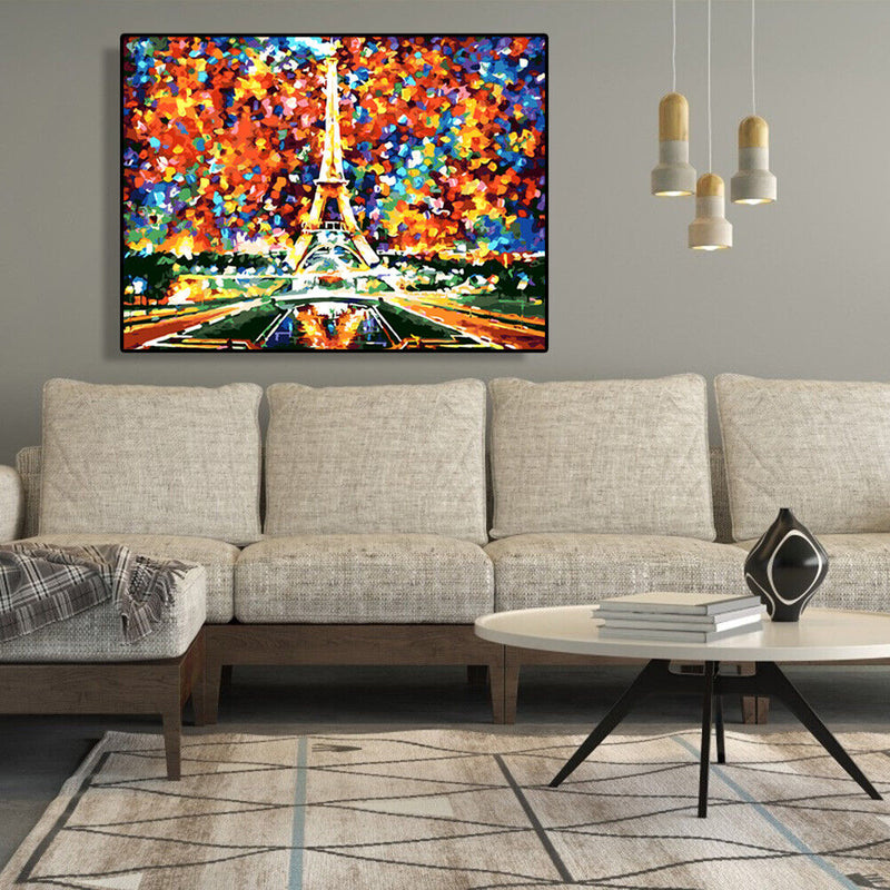 Paint By Numbers Dazzling Eiffel DIY Digital Oil Painting Modern Wall Room Art