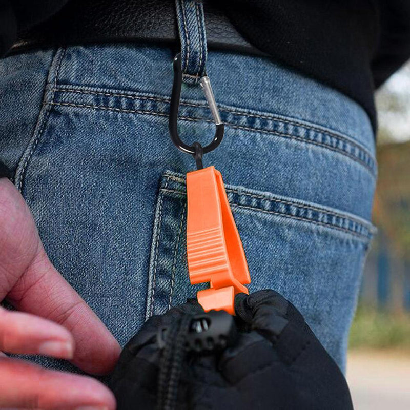 6pcs Glove Grabber Clamp Catcher Safety Working Clip Holder Hanger (Orange)