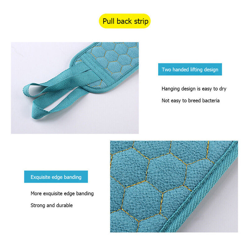 3pcs Body Cleaning Exfoliating Shower Ball Back Scrubber Gloves (Blue)