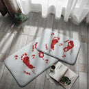 Halloween Bath Mat Bloody Footprint Scary Blood Bathroom Floor Pads Washable~