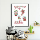 Full Cross Stitch Christmas Needle Kit Cotton 2 Strands Stamped Art Home De
