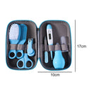 8pcs Newborn Care Kit Nail Thermometer Grooming Clipper Scissors (Blue)