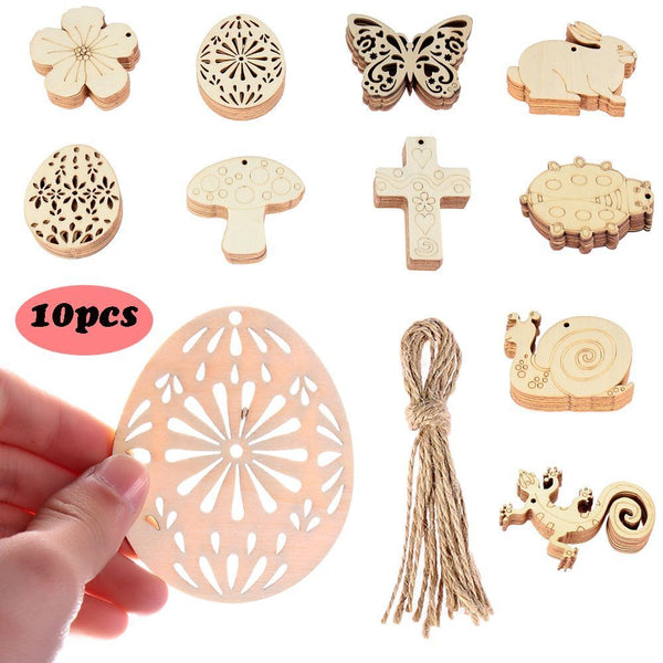 DIY Pendants Easter eggs Easter Decorations Easter Wood Chips Hanging Ornaments