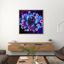 5D DIY Diamond Painting Full Round Drill Purple Flower Rhinestone Art Craft