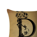 Non-fading Letter D Printed Pillowcases Square Cleanable Sofa Car Cushion Covers