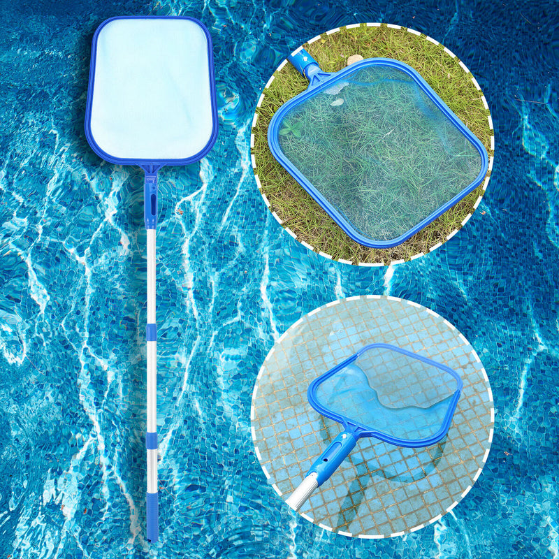 Pool Skimmer Net with Pole Telescopic Cleaning Net Kits for Pool Pond Clean