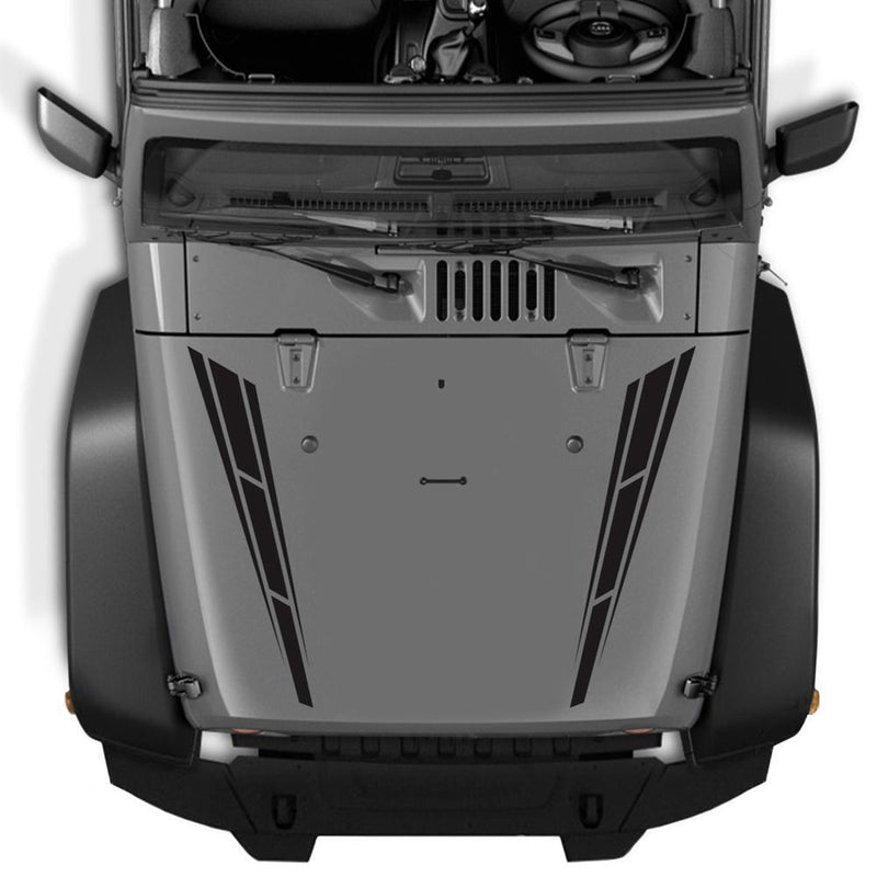 Vinyl Car Stickers Racing Sports Stripe Hood Engine Cover Decals (Black) Newly