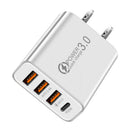 3 USB Port+PD20W Type-C Smartphone Charging Adapter Phone Power Supply Charger