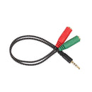 3.5mm Stereo Audio Male to 2 Female Headphone/Mic Y Splitter Cable Newly