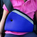 Kids Car Safe Fit Seat Belt Adjuster Baby Triangle Safety Device (Blue) Newly